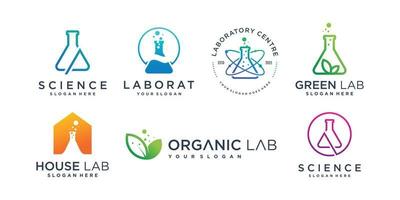 collezione di logo di laboratori con vettore premium in stile elemento creativo