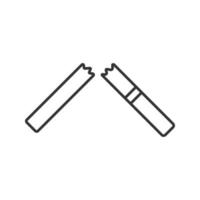 icona lineare di sigaretta rotta. illustrazione al tratto sottile. smettere di fumare. simbolo di contorno. disegno di contorno isolato vettoriale