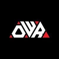 design del logo della lettera triangolare owr con forma triangolare. monogramma di design del logo del triangolo owr. modello di logo vettoriale triangolo owr con colore rosso. owr logo triangolare logo semplice, elegante e lussuoso. ohr