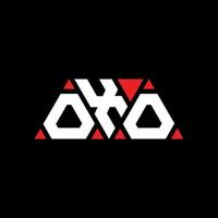 design del logo della lettera del triangolo oxo con forma triangolare. monogramma di design del logo del triangolo oxo. modello di logo vettoriale triangolo oxo con colore rosso. logo triangolare oxo logo semplice, elegante e lussuoso. osso