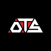 design del logo della lettera triangolare ots con forma triangolare. ots triangolo logo design monogramma. modello di logo vettoriale triangolo ots con colore rosso. ots logo triangolare logo semplice, elegante e lussuoso. ots