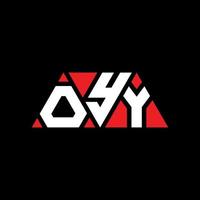 oyy triangolo lettera logo design con forma triangolare. monogramma di design del logo del triangolo oyy. modello di logo vettoriale triangolo oyy con colore rosso. oyy logo triangolare logo semplice, elegante e lussuoso. oyy