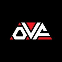 design del logo della lettera triangolare ovf con forma triangolare. monogramma di design del logo del triangolo OVF. modello di logo vettoriale triangolo ovf con colore rosso. ovf logo triangolare logo semplice, elegante e lussuoso. ovf