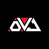 design del logo della lettera del triangolo ovj con forma triangolare. monogramma di design del logo del triangolo ovj. modello di logo vettoriale triangolo ovj con colore rosso. ovj logo triangolare logo semplice, elegante e lussuoso. ovv