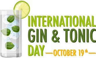 banner del giorno internazionale di gin tonic vettore
