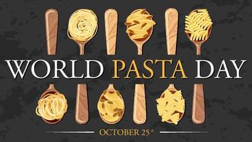 design della bandiera della giornata mondiale della pasta vettore