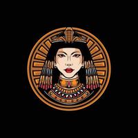 logo dell'illustrazione del carattere vettoriale di cleopatra.