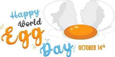 design della bandiera della giornata mondiale dell'uovo 14 ottobre vettore