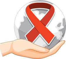 il nastro rosso aiuta il simbolo dell'hiv vettore