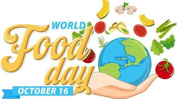 modello di banner per la giornata mondiale dell'alimentazione vettore