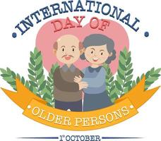 design del banner della giornata internazionale degli anziani vettore