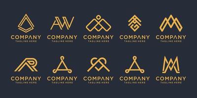 set di modello di progettazione logo creativo monogramma. icone per affari di lusso, eleganti, semplici. vettore