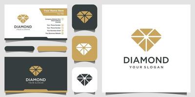 disegno del logo astratto del diamante e biglietto da visita. vettore