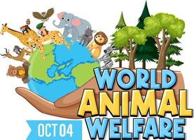 poster della giornata mondiale del benessere degli animali vettore