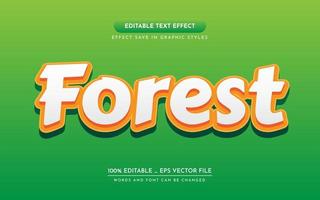 effetto testo modificabile foresta 3d vettore