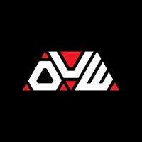 design del logo della lettera triangolare ouw con forma triangolare. monogramma di design del logo del triangolo ouw. modello di logo vettoriale triangolo ouw con colore rosso. ouw logo triangolare logo semplice, elegante e lussuoso. ahi