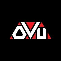 ovu triangolo lettera logo design con forma triangolare. ovu triangolo logo design monogramma. modello di logo vettoriale triangolo ovu con colore rosso. ovu logo triangolare logo semplice, elegante e lussuoso. ovo