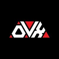 design del logo della lettera triangolare ovx con forma triangolare. monogramma di design con logo triangolo ovx. modello di logo vettoriale triangolo ovx con colore rosso. logo triangolare ovx logo semplice, elegante e lussuoso. ovx