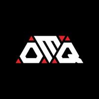 design del logo della lettera triangolare omq con forma triangolare. omq triangolo logo design monogramma. modello di logo vettoriale triangolo omq con colore rosso. logo triangolare omq logo semplice, elegante e lussuoso. omq