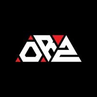 logo della lettera del triangolo orz con forma triangolare. monogramma orz triangolo logo design. modello di logo vettoriale triangolo orz con colore rosso. logo triangolare orz logo semplice, elegante e lussuoso. orz