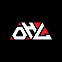 design del logo della lettera triangolare ohl con forma triangolare. monogramma di design del logo del triangolo ohl. modello di logo vettoriale triangolo ohl con colore rosso. ohl logo triangolare logo semplice, elegante e lussuoso. oh