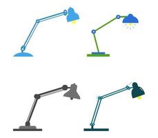 set di icone lampada da scrivania vettore