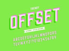 alfabeto stilizzato offset 3d