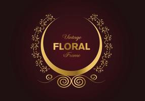 bellissimo design circolare dorato floreale elegante cornice. illustrazione gratuita. vettore