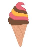 modello luminoso di gelato. clipart di doodle piatto. tutti gli oggetti vengono ridipinti. vettore