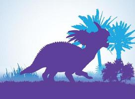 styracosaurus dinosauri sagome in ambiente preistorico strati sovrapposti sfondo decorativo banner astratto illustrazione vettoriale