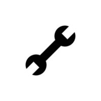 icona della chiave inglese. stile semplice e solido. strumento, chiave, chiave inglese, concetto meccanico. illustrazione del simbolo del glifo vettoriale isolata su sfondo bianco. eps 10.