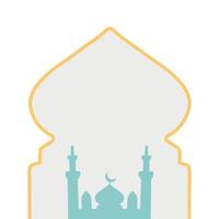 arco islamico con design moderno boho, cupola della moschea vettore