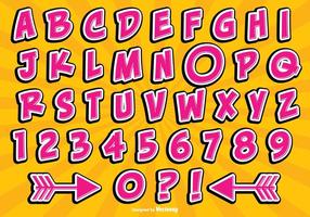 Set di alfabeto di stile comico