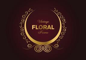 bellissimo design circolare dorato floreale elegante cornice. illustrazione gratuita. vettore