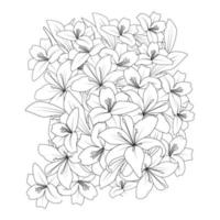 sfondo di nozze di doodle giglio fiore linea arte disegno per elemento di stampa vettore
