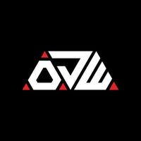 design del logo della lettera del triangolo ojw con forma triangolare. ojw triangolo logo design monogramma. modello di logo vettoriale triangolo ojw con colore rosso. ojw logo triangolare logo semplice, elegante e lussuoso. ojw