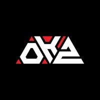 design del logo della lettera del triangolo okz con forma triangolare. monogramma di design del logo del triangolo okz. modello di logo vettoriale triangolo okz con colore rosso. logo triangolare okz logo semplice, elegante e lussuoso. okz