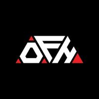 design del logo della lettera triangolare ofh con forma triangolare. monogramma di design del logo del triangolo ofh. ofh triangolo modello di logo vettoriale con colore rosso. ofh logo triangolare logo semplice, elegante e lussuoso. ofh