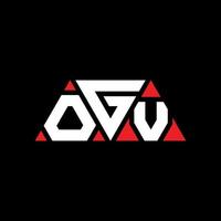 design del logo della lettera del triangolo ogv con forma triangolare. monogramma di design del logo del triangolo ogv. modello di logo vettoriale triangolo ogv con colore rosso. logo triangolare ogv logo semplice, elegante e lussuoso. ogv