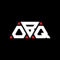 design del logo della lettera del triangolo obq con forma triangolare. monogramma di design del logo del triangolo obq. modello di logo vettoriale triangolo obq con colore rosso. obq logo triangolare logo semplice, elegante e lussuoso. obq