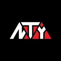 design del logo della lettera triangolare nty con forma triangolare. monogramma di design del logo del triangolo nty. modello di logo vettoriale triangolo nty con colore rosso. logo triangolare nty logo semplice, elegante e lussuoso. nty