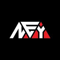 design del logo della lettera triangolo ney con forma triangolare. monogramma di design del logo del triangolo ney. modello di logo vettoriale triangolo ney con colore rosso. logo triangolare ney logo semplice, elegante e lussuoso. ney