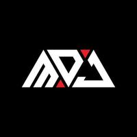 design del logo della lettera del triangolo mdj con forma triangolare. monogramma di design del logo del triangolo mdj. modello di logo vettoriale triangolo mdj con colore rosso. logo triangolare mdj logo semplice, elegante e lussuoso. mdj