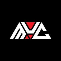 design del logo della lettera triangolare muc con forma triangolare. monogramma di design del logo del triangolo muc. modello di logo vettoriale triangolo muc con colore rosso. muc logo triangolare logo semplice, elegante e lussuoso. mu