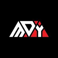 design del logo della lettera triangolo mdy con forma triangolare. monogramma di design del logo del triangolo mdy. modello di logo vettoriale triangolo mdy con colore rosso. logo triangolare mdy logo semplice, elegante e lussuoso. mdy