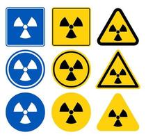 insieme del segnale di pericolo di radiazione vettore