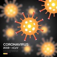 poster di infezione da coronavirus arancione e nero vettore