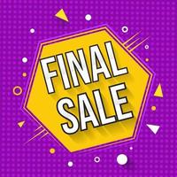 banner di sconto esagono giallo vendita finale vettore