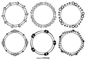 Set di cornici stile disegnato a mano carino vettore