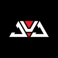 design del logo della lettera del triangolo juj con forma triangolare. monogramma di design del logo del triangolo juj. modello di logo vettoriale triangolo juj con colore rosso. logo triangolare juj logo semplice, elegante e lussuoso. giu